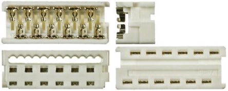 Molex 6-Way IDC Connector Socket For Cable Mount, 2-Row
