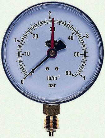 Brannan Manometer Analog, 100mm BSP 3/8 Stahl