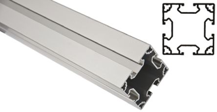 FlexLink Perfil De Aluminio Plateado, Perfil De 64 X 64 Mm X 2000mm De Longitud