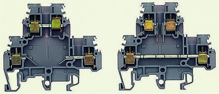 Entrelec SNA Reihenklemme Zweifach Grau, 4mm², 500 V Ac / 26A, Schraubanschluss