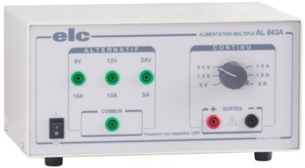 ELC AL 843A 3-Kanal Analog Labornetzgerät 120W, 6 → 12 V → 24V Ac/dc / 5A