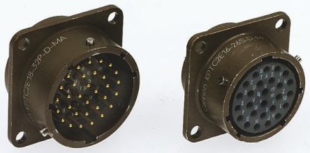 ITT Cannon KPTC 10 Mini Rundsteckverbinder Buchse 6-polig / 7.5A, Tafelmontage, Lötanschluss