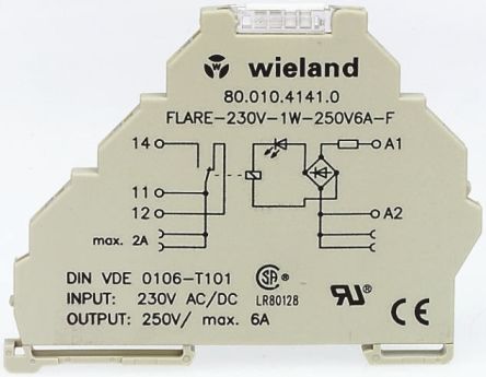 Wieland Relé Modular Flare, SPDT, 110V Ac, Para Carril DIN