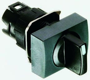 Schneider Electric Harmony XB6 Series 2 Position Selector Switch Head, 16mm Cutout, Black Handle
