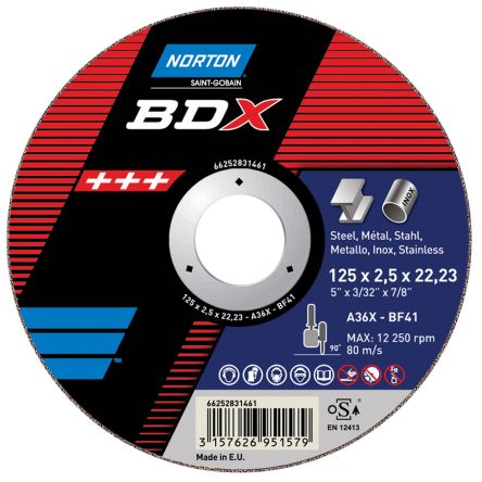 Norton, 切割片, Cutting Disc系列, 盘直径180mm, 磨料粒度P24, 厚度3.2mm