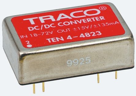 TRACOPOWER TEN 4 DC/DC-Wandler 4W 48 V Dc IN, ±12V Dc OUT / ±165mA 1.5kV Dc Isoliert