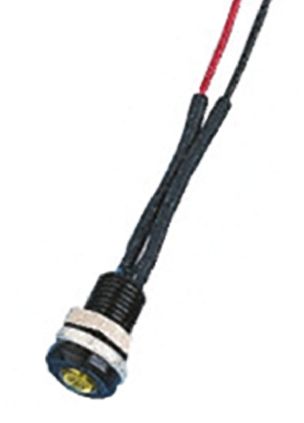 Oxley LED Schalttafel-Anzeigelampe Gelb 1.9V Dc, Montage-Ø 6.4mm, Leiter