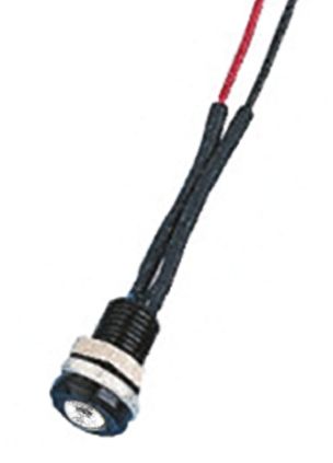 Oxley LED Schalttafel-Anzeigelampe Weiß 3.6V, Montage-Ø 6.4mm, Leiter