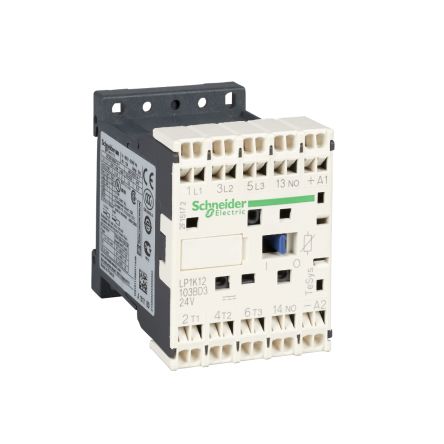 Schneider Electric LP1K Series Contactor, 24 V Dc Coil, 3-Pole, 12 A, 5.5 KW, 3NO, 690 V Ac