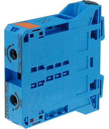 Wago 285 Series Blue Feed Through Terminal Block, 95mm², Single-Level, Power Cage Clamp Termination