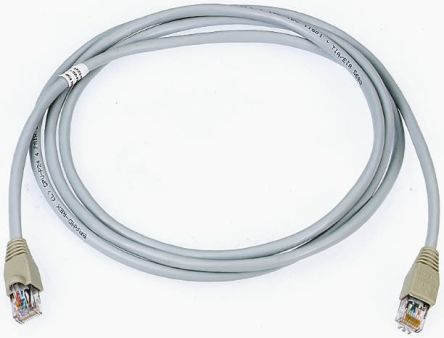 Brand-Rex Cat5e Straight Male RJ45 To Straight Male RJ45 Ethernet Cable, U/UTP, Grey LSZH Sheath, 3m