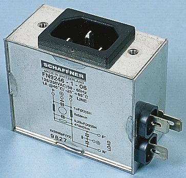 Schaffner 16A, 250 V Ac Male Panel Mount IEC Filter FN9246-16-06, Faston