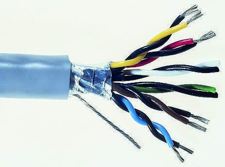 Alpha Wire Twisted Pair Data Cable, 4 Pairs, 0.23 Mm², 8 Cores, 24 AWG, Screened, 100m, Grey Sheath