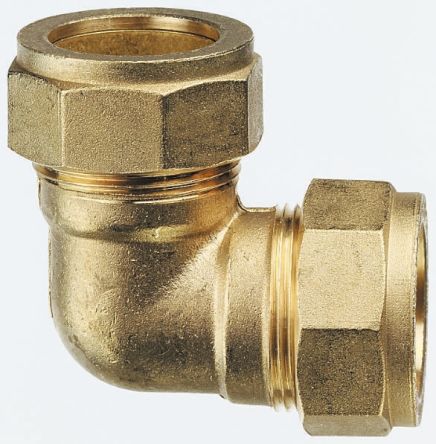 RS PRO Brass Compression Fitting, 90° Elbow