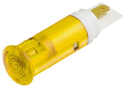 Signal Construct Yellow Panel Mount Indicator, 12 → 14V, 5mm Mounting Hole Size, Solder Tab Termination