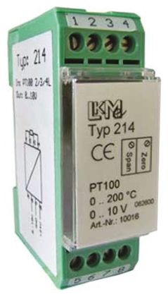 LKMelectronic Trasmettitore Di Temperatura LKM 214, 0°C→+200°C, Ingresso PT100, 15 → 35 V C.c.