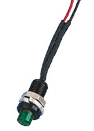Oxley LED Schalttafel-Anzeigelampe Grün 24V Ac, Montage-Ø 6.4mm, Leiter