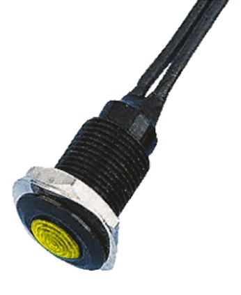 Oxley LED Schalttafel-Anzeigelampe Gelb 230V Ac, Montage-Ø 10.2mm, Leiter