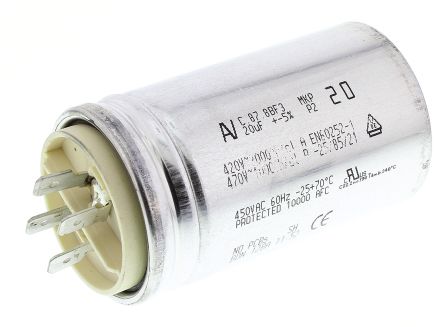 KEMET C87 Folienkondensator 20μF ±5% / 470V Ac, Schraubmontage