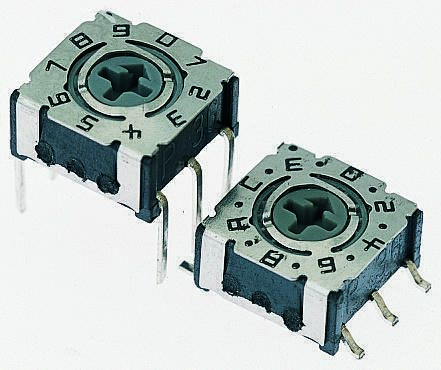 Hartmann THT DIP-Schalter Drehschalter 10-stellig 10P, Kontakte Vergoldet 100 MA @ 24 V Dc, Bis +90°C