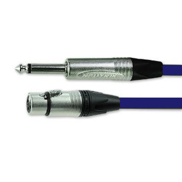 Van Damme XLR-Kabel 3-polig, XLR 6,35-mm-Monobuchse 5m Blau