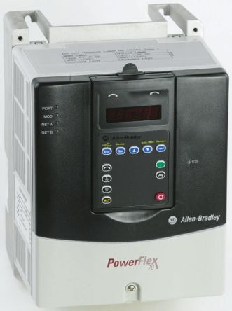 Allen Bradley PowerFlex 70, 3-Phasen Frequenzumrichter 7,5 KW, 400 V Ac / 15,4 A 500Hz Für Wechselstrommotoren