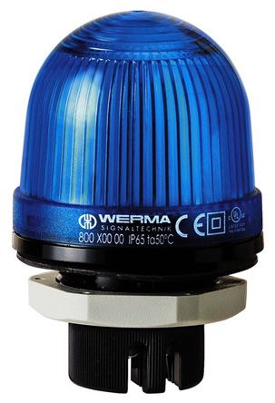 Werma EM 800, Glühlampe Dauer Signalleuchte Blau, 12 → 240 V Ac/dc, Ø 57mm X 85mm