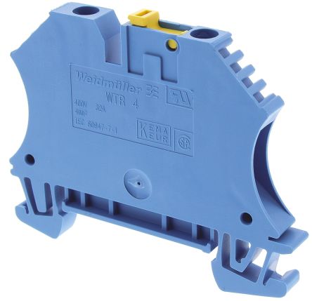 Weidmuller Weidmüller WTR Reihenklemme Einfach Blau, 4mm², 400 V / 32A, Schraubanschluss