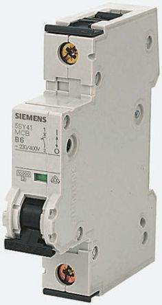 Siemens 5SY4 MCB Leitungsschutzschalter Typ B, 1-polig 10A 400V, Abschaltvermögen 10 KA Sentron DIN-Schienen-Montage