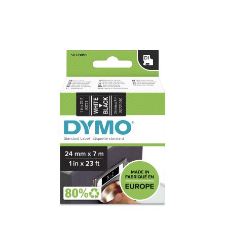 Dymo Rhino Beschriftungsband Weiß Für 500TS, Mobile Labeler Auf Schwarz