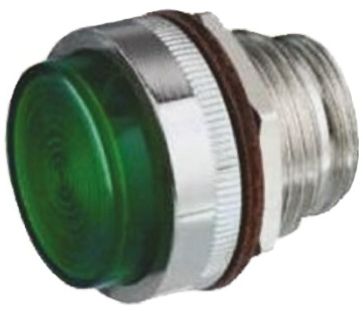 LED Panel Mount Indicator Lens &amp; Lampholder Combination, Green Flat Lens, Diameter:30mm