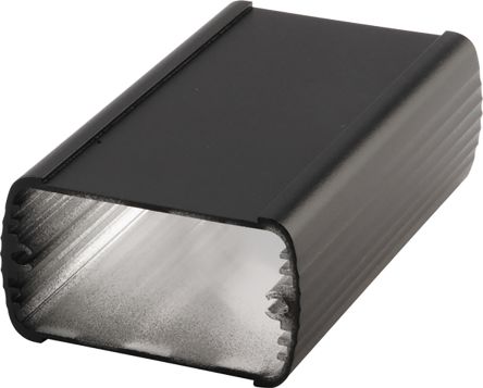 Bopla Serie Alubos Tragbares Gehäuse, Aluminium, B. 57 Mm, L. 100 Mm, H. 32 Mm, Schwarz, IP65