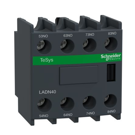 Schneider Electric Auxiliary Contact Block, 4 Contact, 4NO, Front Mount, TeSys