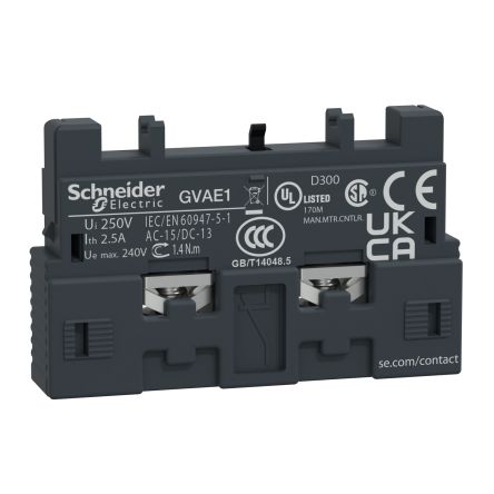 Schneider Electric GVAE Hilfskontakt 2-polig, 1 Öffner + 1 Schließer Frontmontage Mit Schraubanschluss Anschluss,
