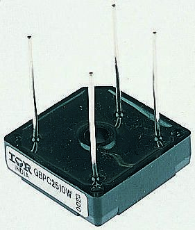 Onsemi Brückengleichrichter, 1-phasig 15A 200V THT 1.1V GBPC-W 4-Pin 500μA Siliziumverbindung