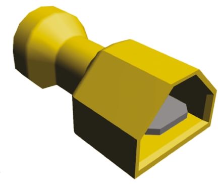 TE Connectivity Ultra-Fast .250 Flachsteckhülse, Gelb, Isoliert, 6.3 X 0.8mm, Stecker, 3mm² - 6mm², 12AWG Min
