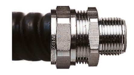 Adaptaflex SP Messing Kabelrohr Befestigung Anschlussstück M16 16mm Silber Nickelplattiert-Finish IP65