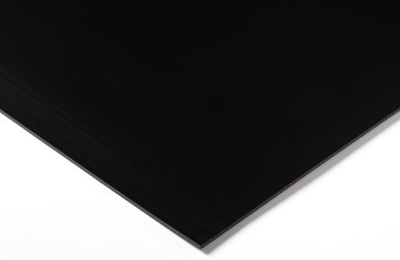 RS PRO Clear Black Plastic Sheet, 1000mm X 500mm X 3mm