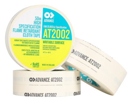 Advance Tapes AT2002 Gewebeband, Weiß, 0.23mm X 50mm X 50m
