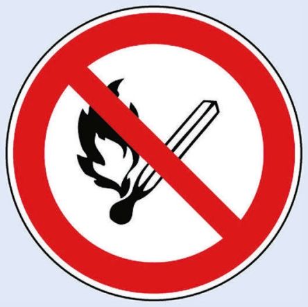 Wolk Panneau Interdiction, Avec Pictogramme : Flamme Nue Interdite, Défense De Fumer