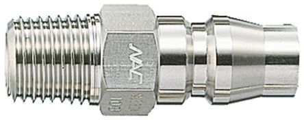 Nagahori Industry Stainless Steel Pneumatic Quick Connect Coupling, R 1/4 Male, Threaded