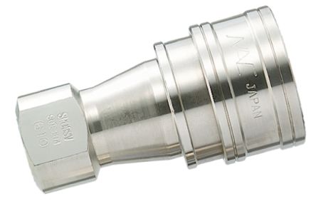Nagahori Industry Stainless Steel Pneumatic Quick Connect Coupling, Rc 1/8 Female, Threaded