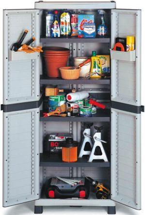 RS PRO 2 Door PP Lockable Floor Standing Storage Cabinet, 1818 X 700 X 438mm