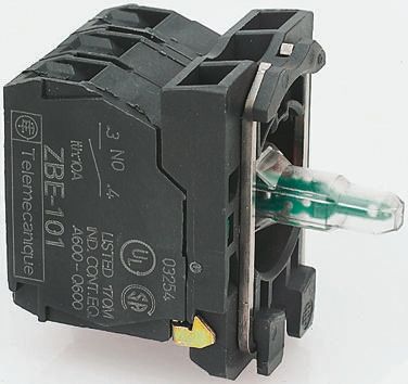Schneider Electric Harmony XB5 Kontaktblock Mit Fassung Anzeigenblock LED, 1 Schließer, 1 Öffner, 110 → 120V Ac,