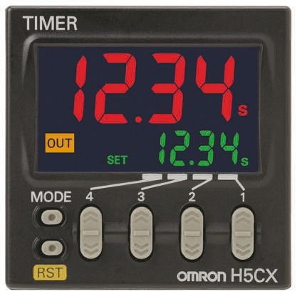 Omron Temporizador Multifunción H5CX, 12 → 24 V Dc, 24V Ac, 0.1A, 1 Contacto, Tempo. 0.001 S → 9999h