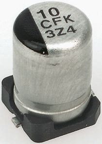 Panasonic, SMD Aluminium-Elektrolyt Kondensator 220μF ±20% / 25V Dc, Ø 8mm X 10.2mm, Bis 105°C