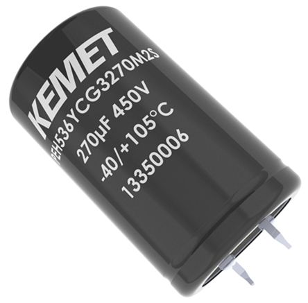 KEMET Condensador Electrolítico Serie PEH536, 470μF, ±20%, 250V Dc, De Encaje A Presión, 25 X 50mm