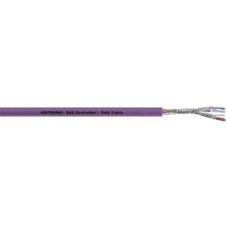 Lapp UNITRONIC BUS DN Data Cable, 4 Cores, 0.86 Mm², Screened, Purple PVC Sheath, 18 AWG