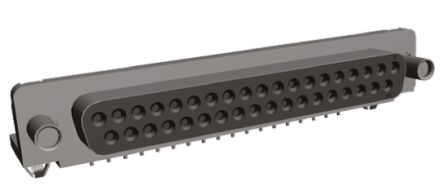 TE Connectivity Amplimite HD-20 Sub-D Steckverbinder Buchse Abgewinkelt, 37-polig / Raster 2.75mm, Durchsteckmontage