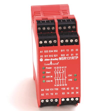 Rockwell Automation MSR131RTP Sicherheitsrelais, 115V Ac, 2-Kanal, 3 Sicherheitskontakte Lichtstrahl/Vorhang,